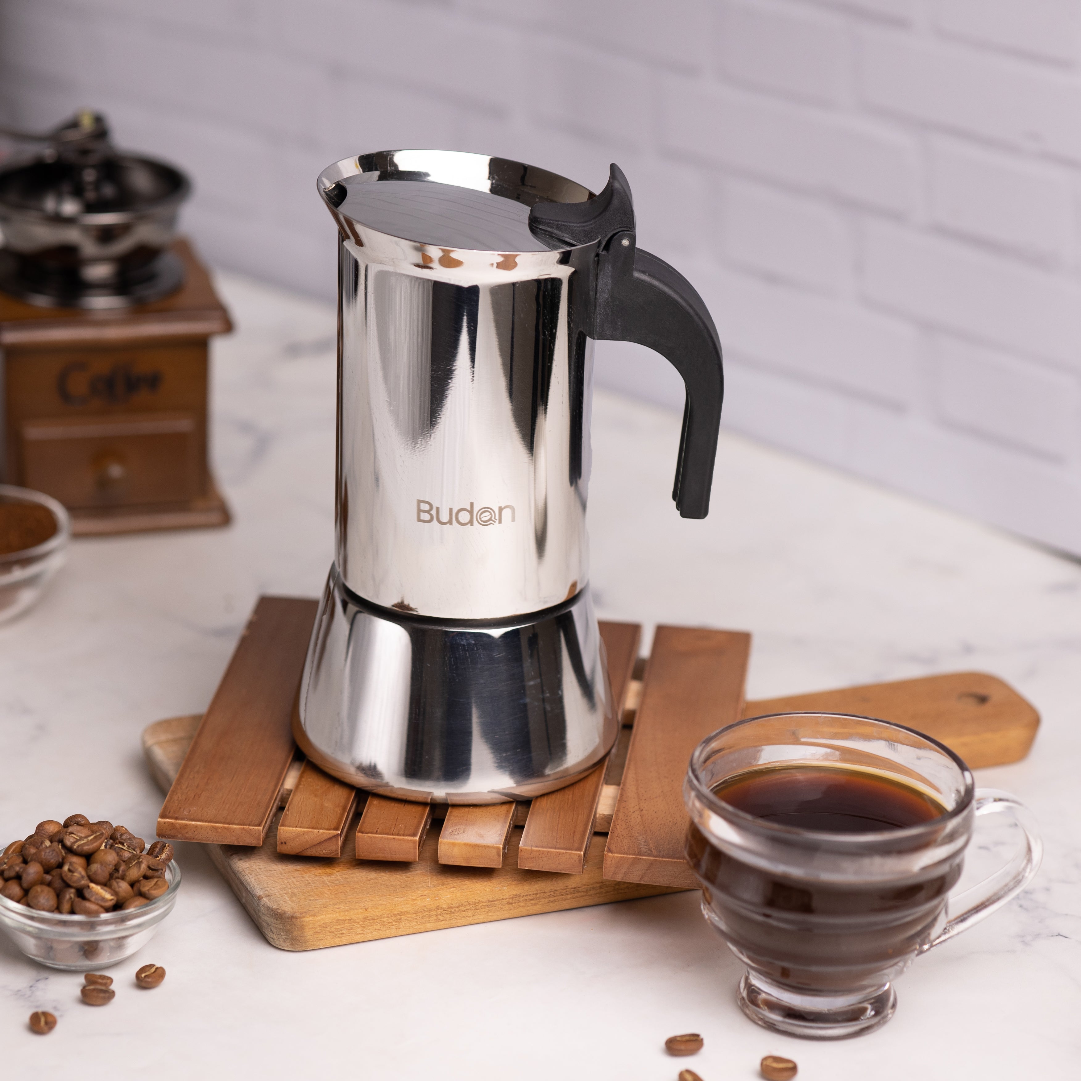Budan SS Moka Pot - 6 cups