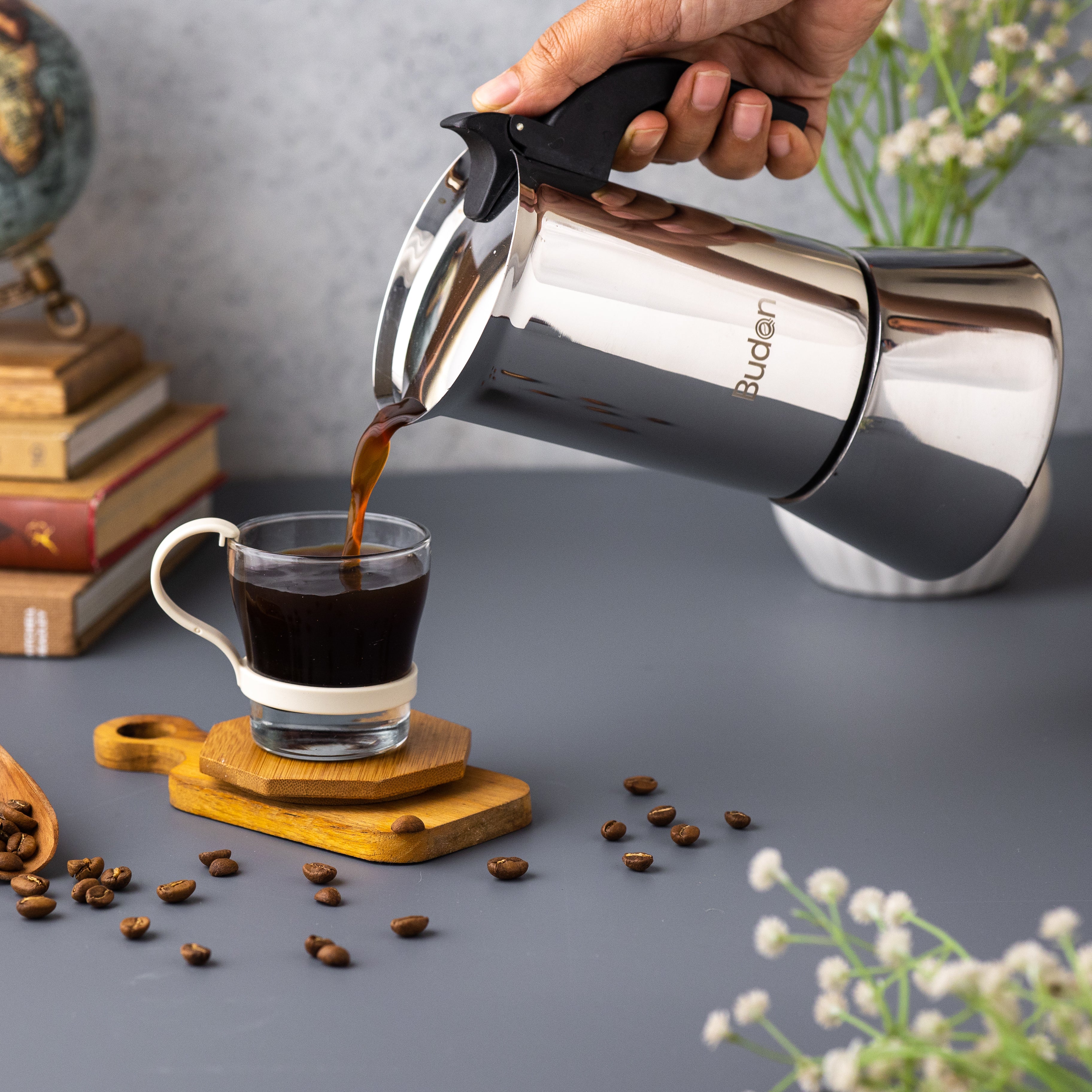 Budan SS Moka Pot - 6 cups