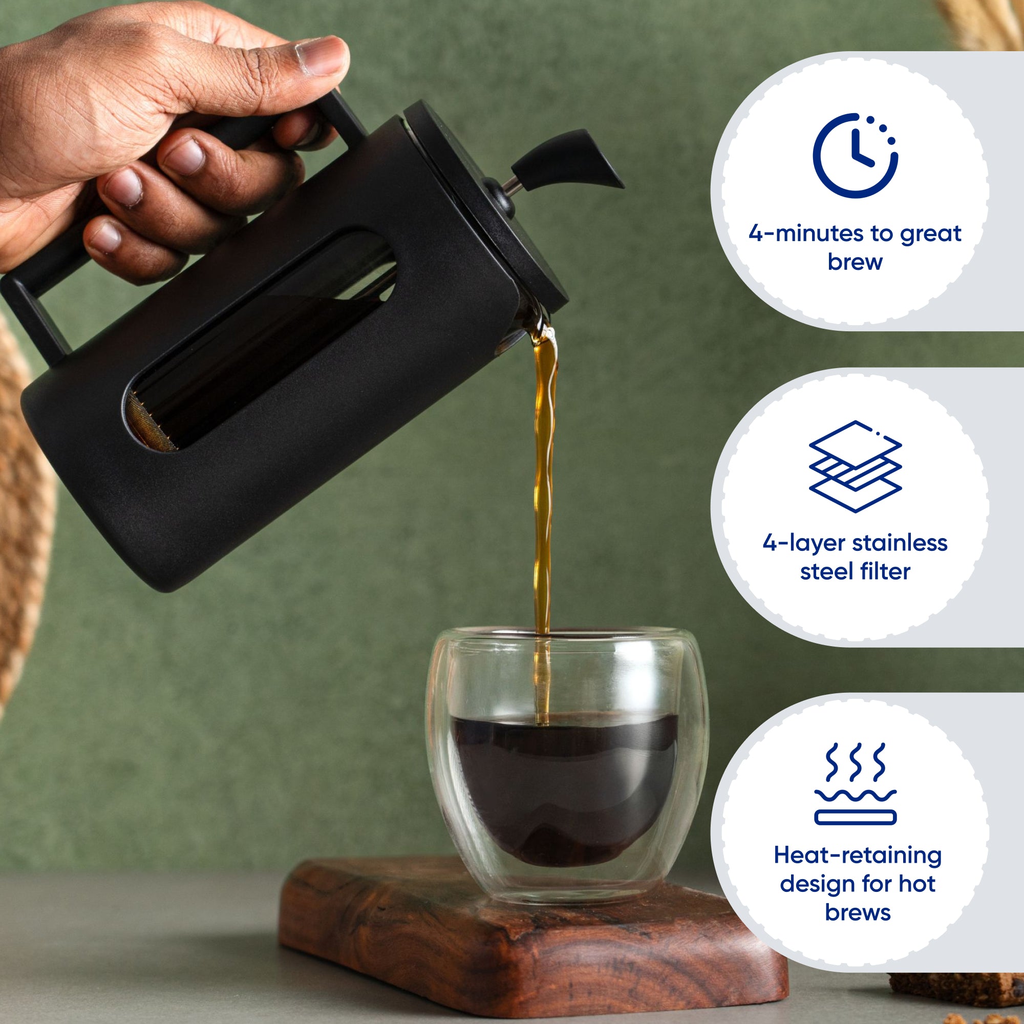 Budan Black French Press 350 ml
