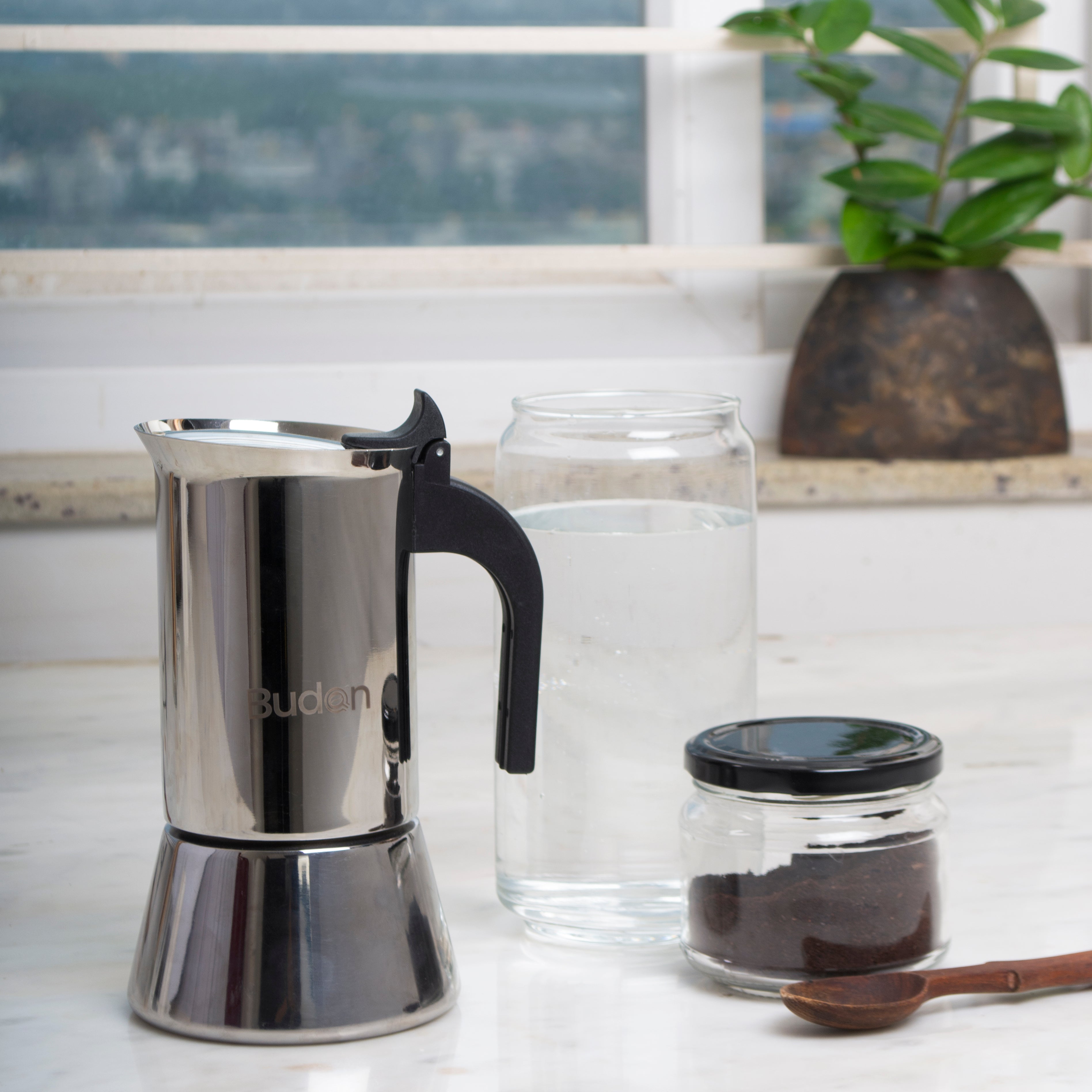 Budan SS Moka Pot - 6 cups