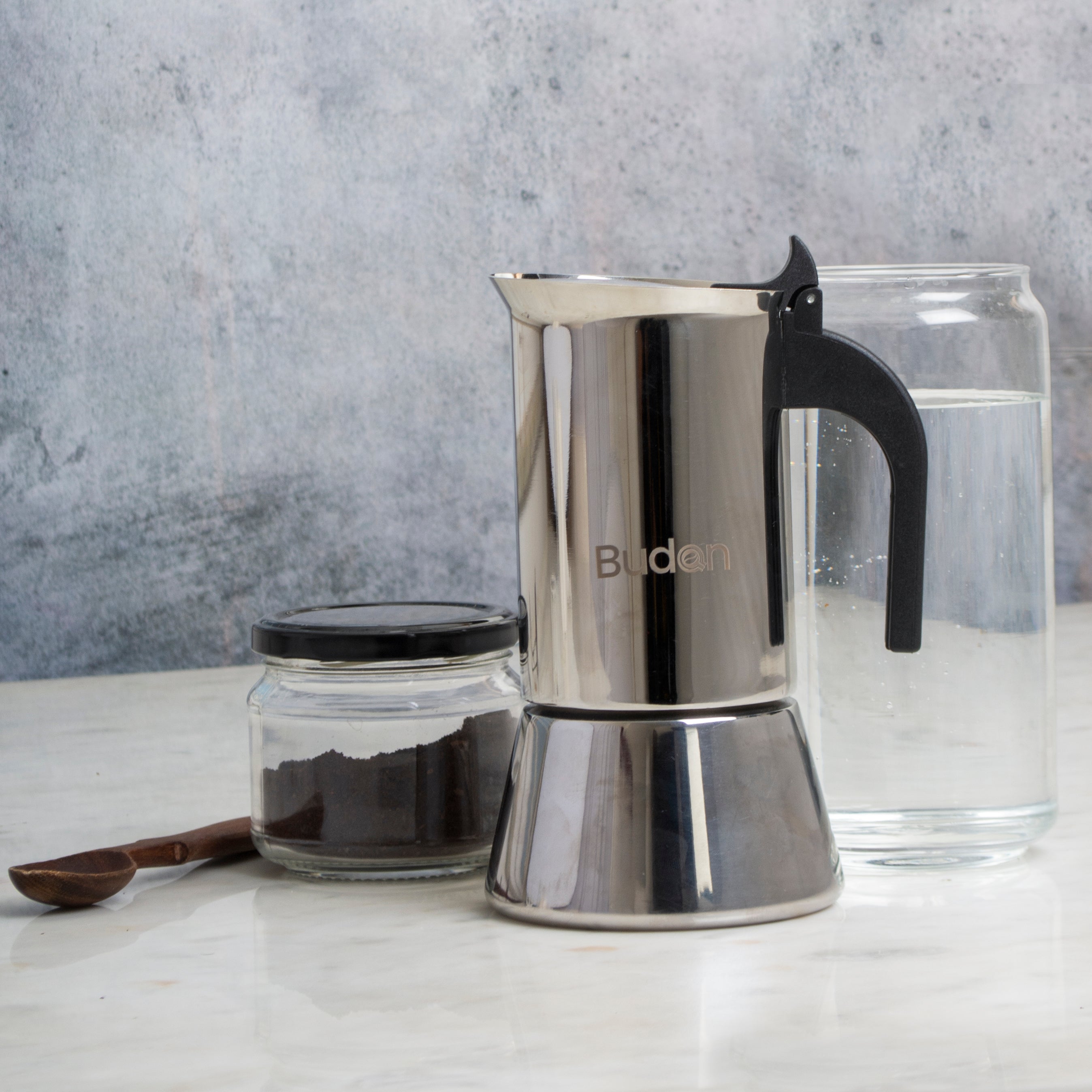 Budan SS Moka Pot - 6 cups