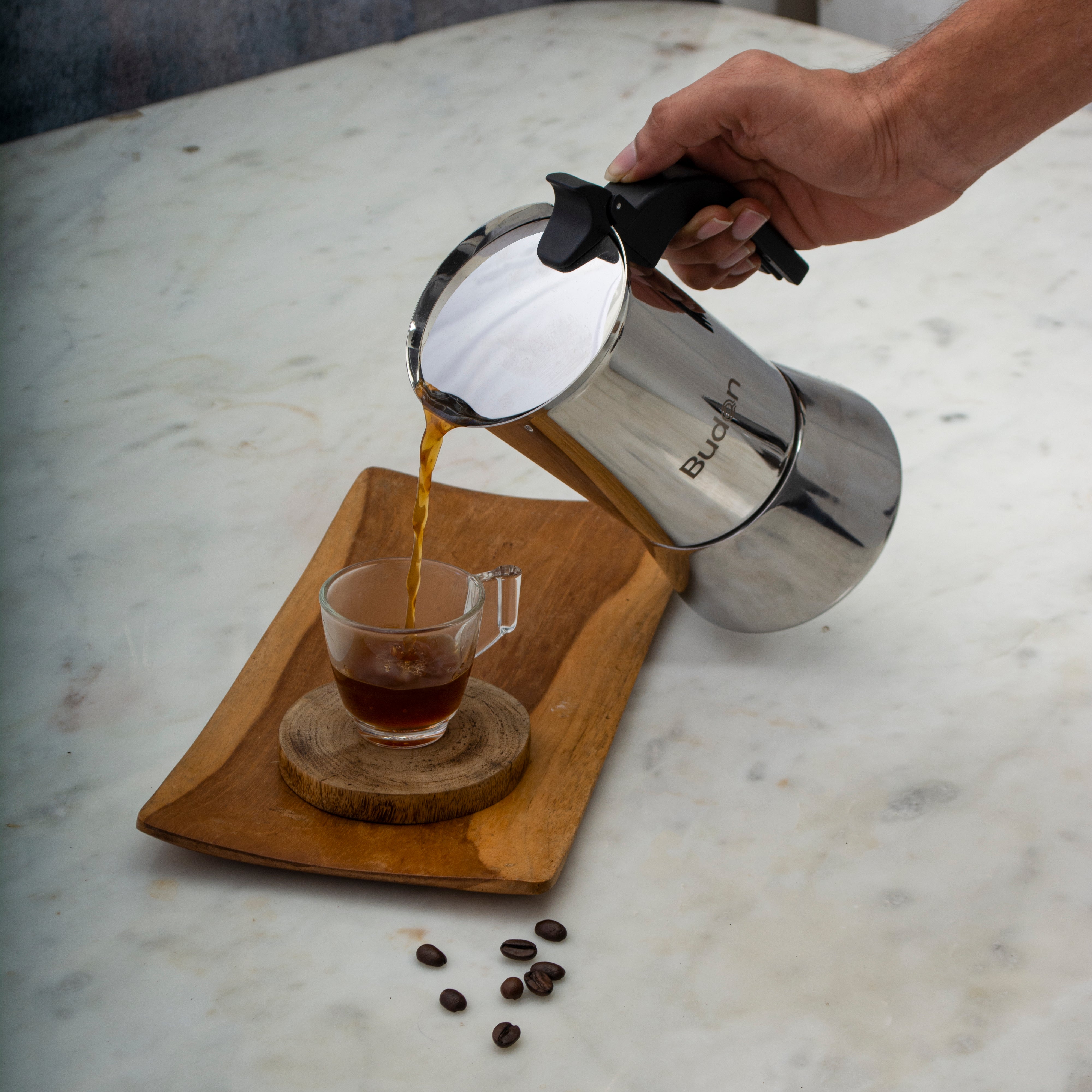 Budan SS Moka Pot - 6 cups