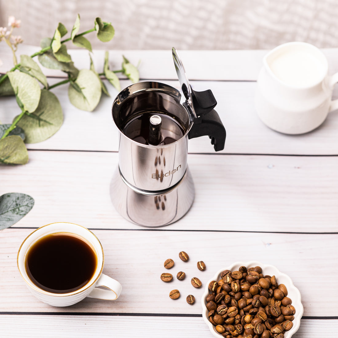 Budan SS Moka Pot - 2 cups