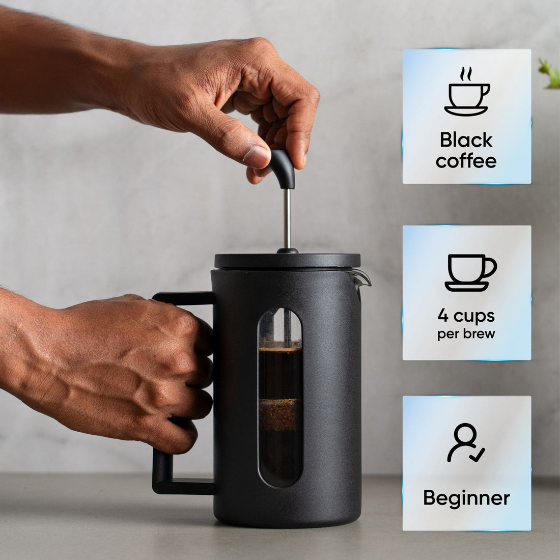 Budan Glass and Plastic French Press 600 ml